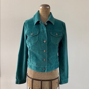 GAP Vintage Corduroy Teal/Turquoise Trucker Jean Jacket